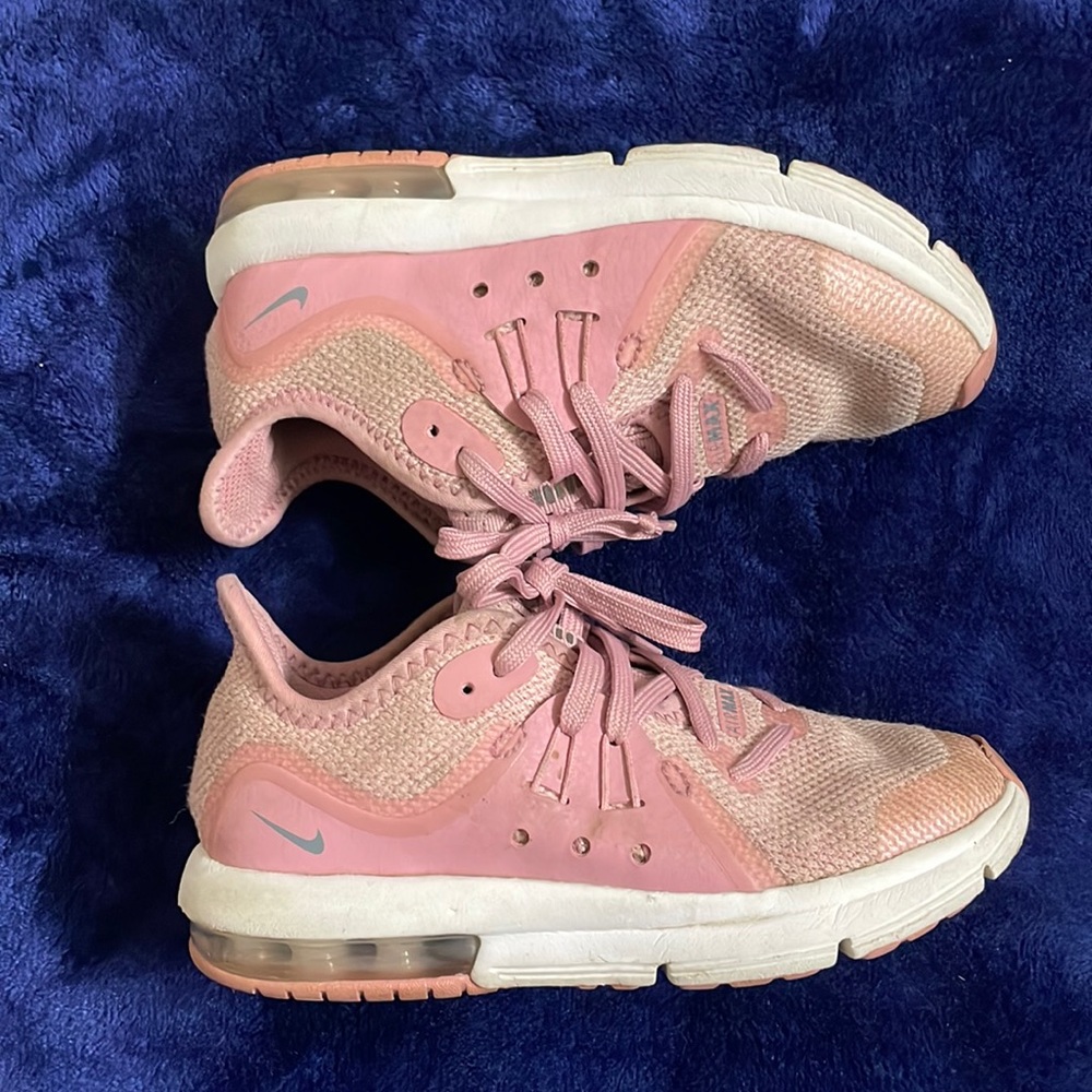 Girls Nike Air Max Pink and White Shoes Size 12C